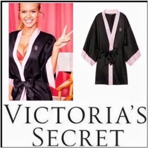 Victoria's Secret kimono robe with a pink lining and trim. One size